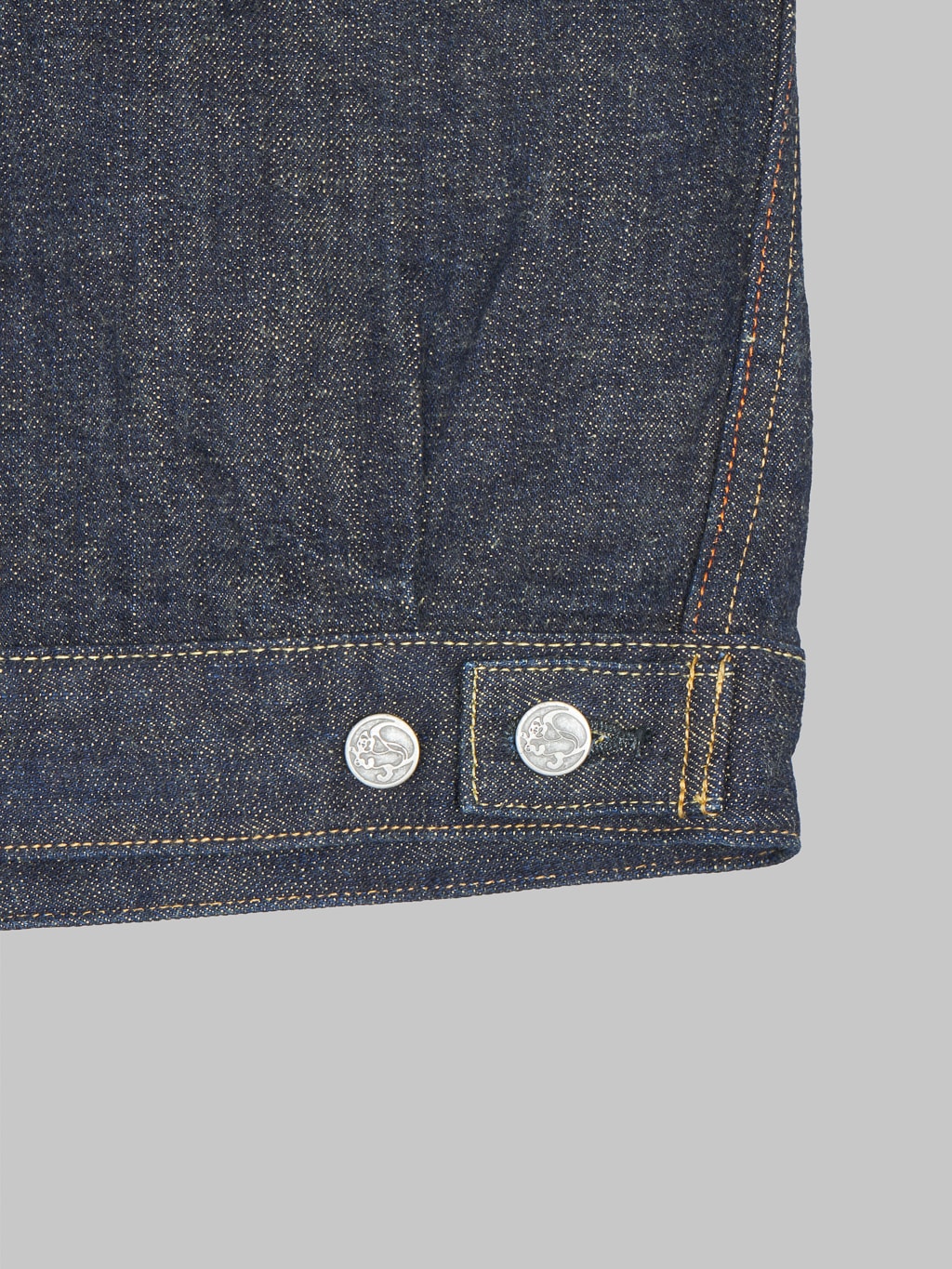 Tanuki soga selvedge denim type II jacket adjustable back tab