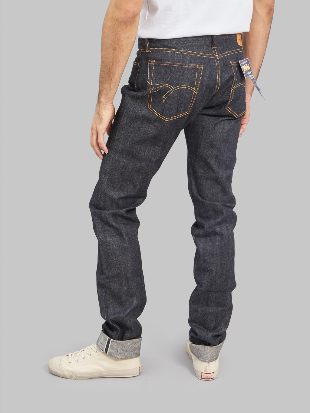 The Flat Head D306 Tight Tapered selvedge Jeans back fit