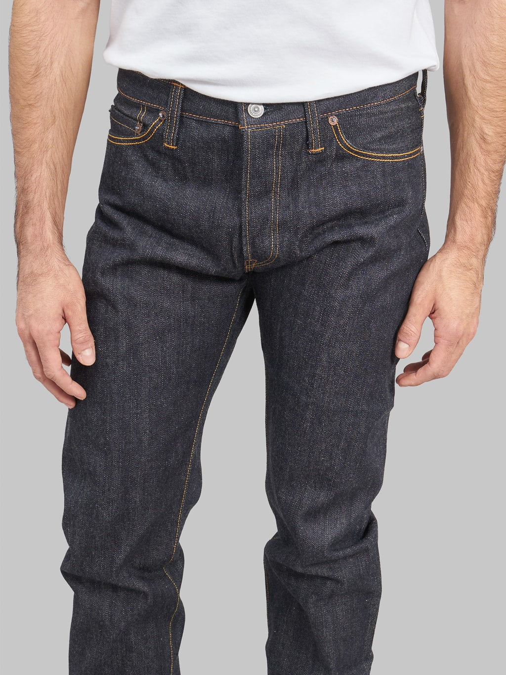 The Flat Head D306 Tight Tapered selvedge Jeans inseam