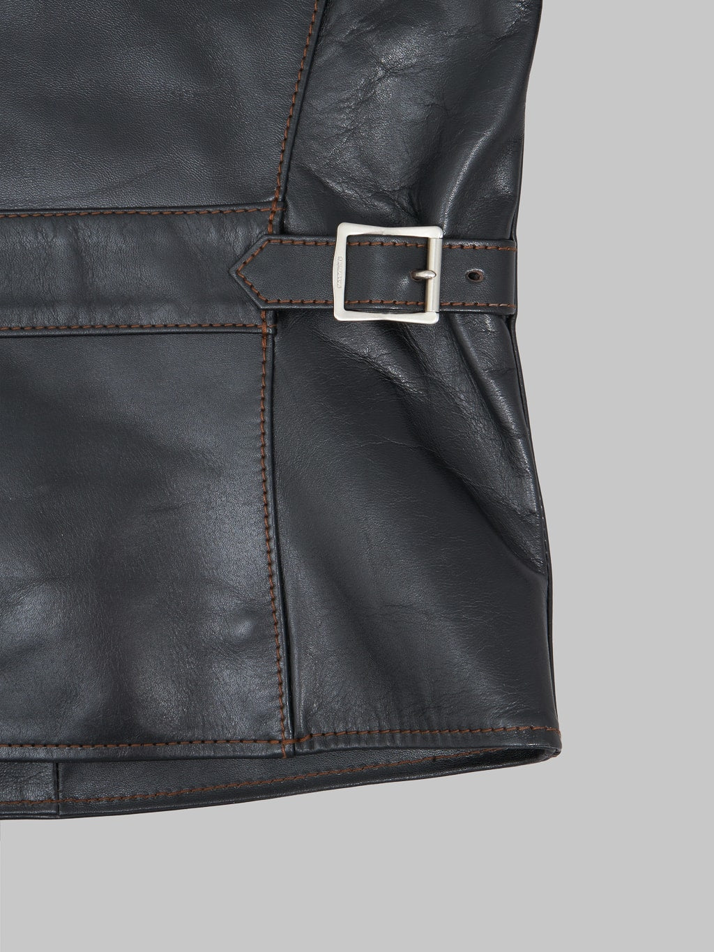 The Flat Head Horsehide leather Single Riders Jacket Black Semi Aniline adjuster
