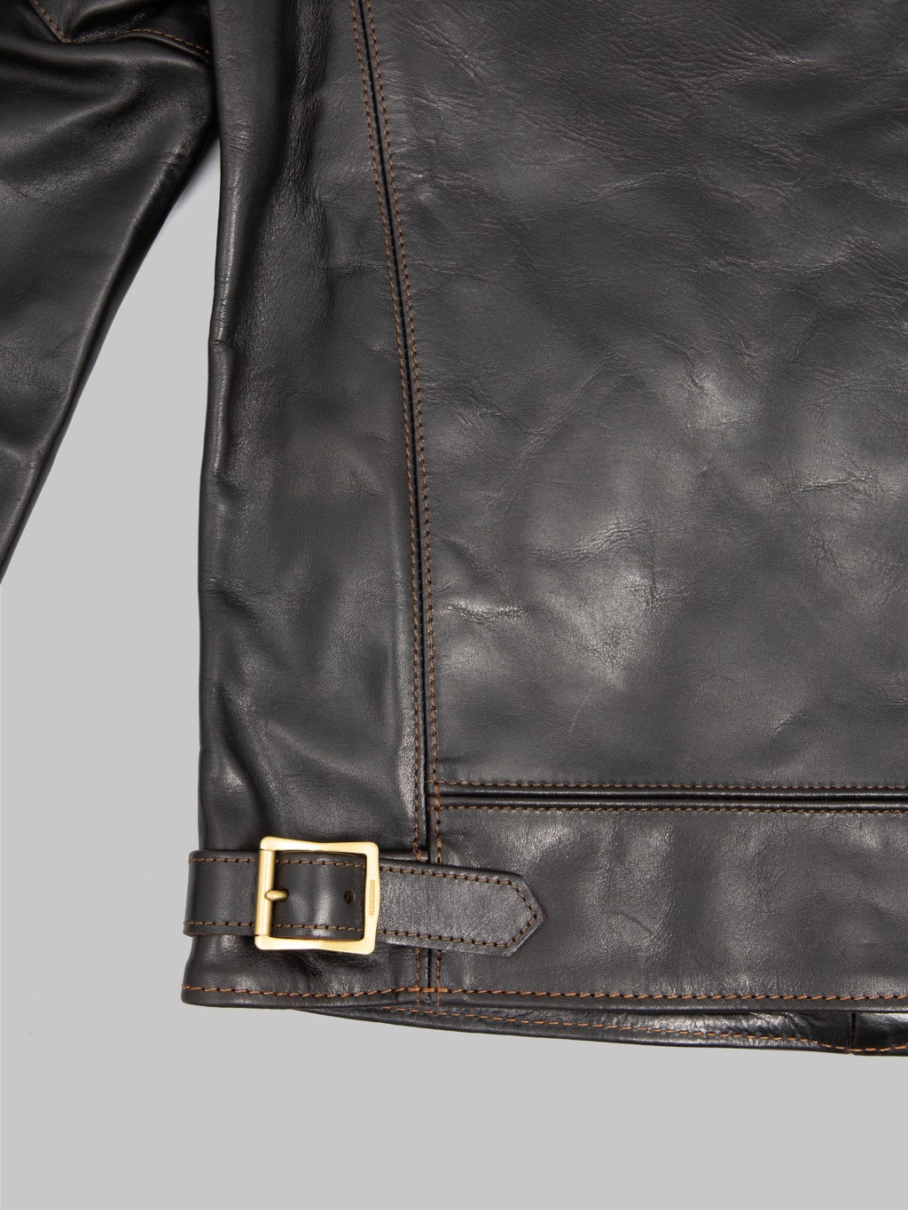 The Flat Head FN-LJ-HS001 Horsehide Single Rider's Jacket Black Aniline