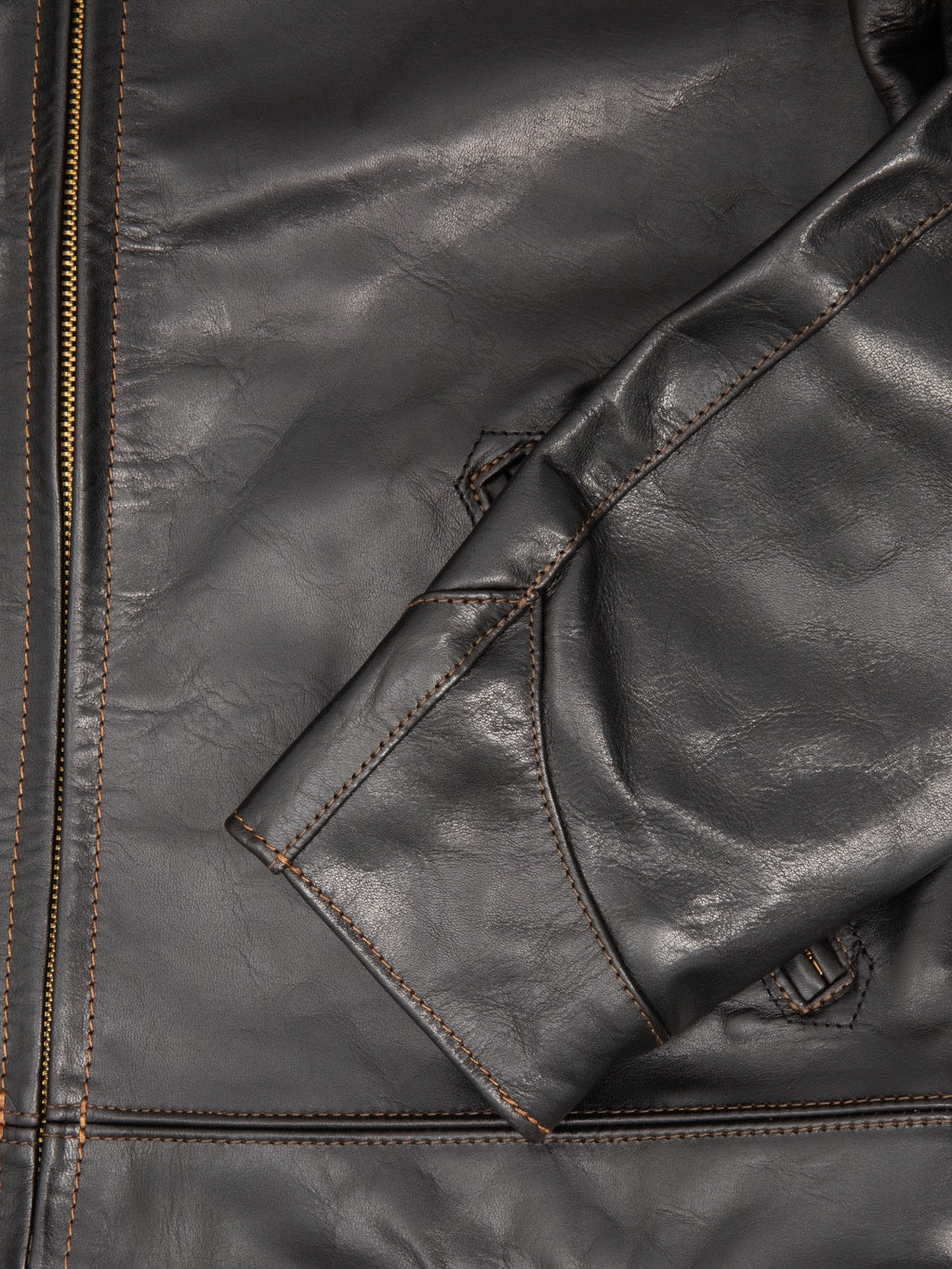 The Flat Head FN-LJ-HS001 Horsehide Single Rider's Jacket Black Aniline