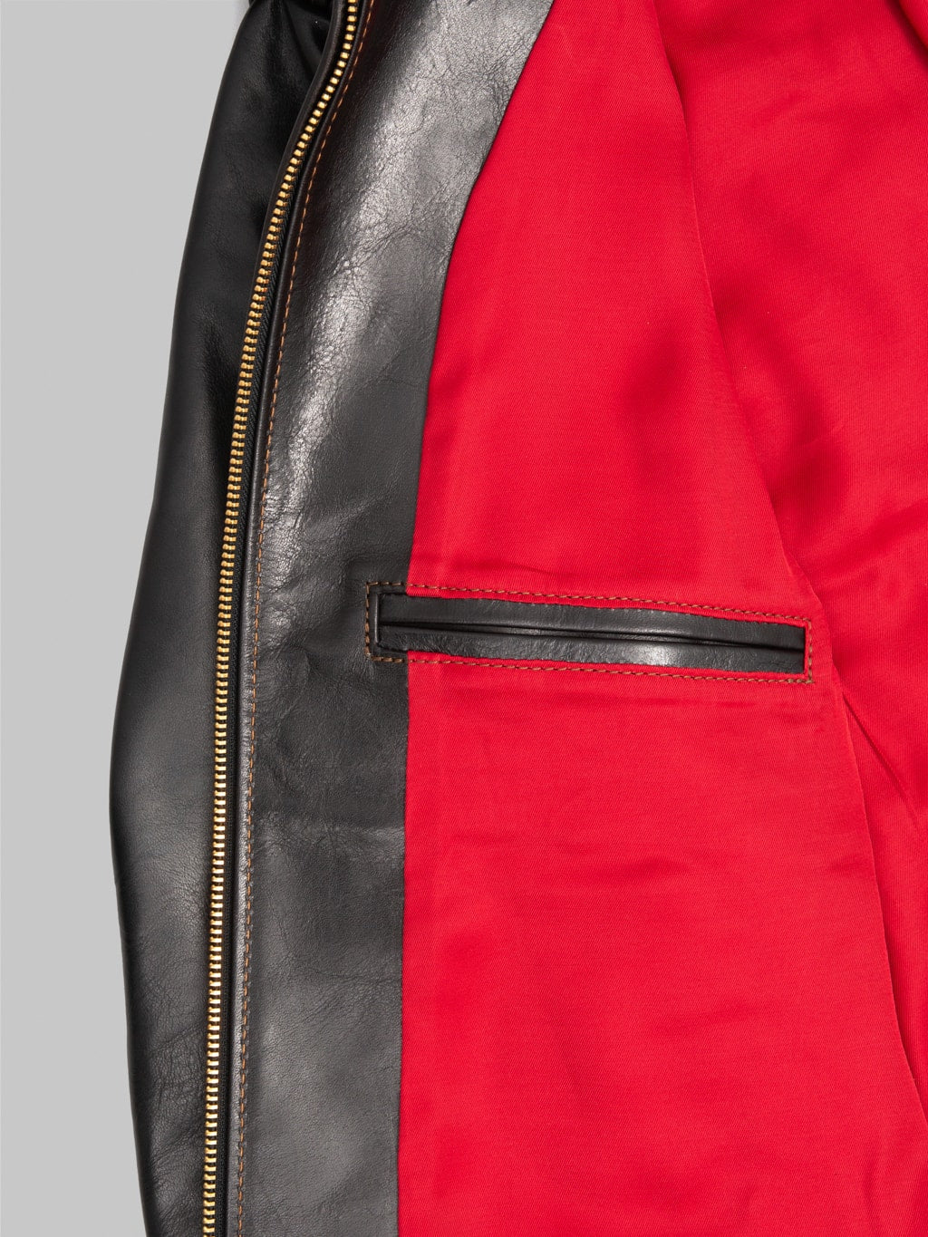 The Flat Head FN-LJ-HS001 Horsehide Single Rider's Jacket Black Aniline