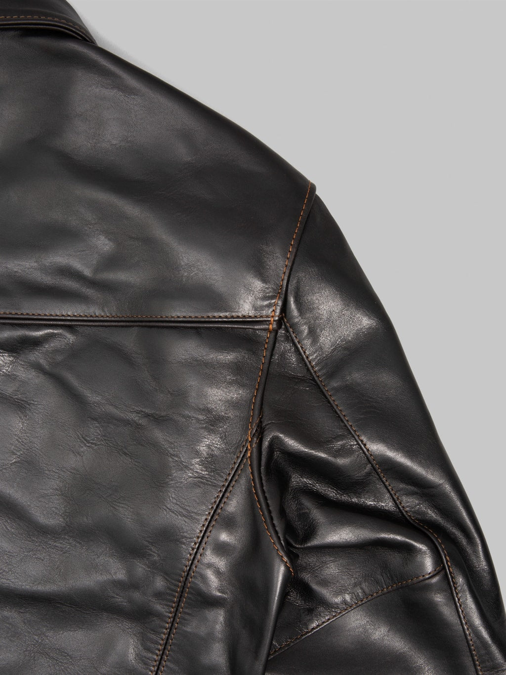 The Flat Head FN-LJ-HS001 Horsehide Single Rider's Jacket Black Aniline