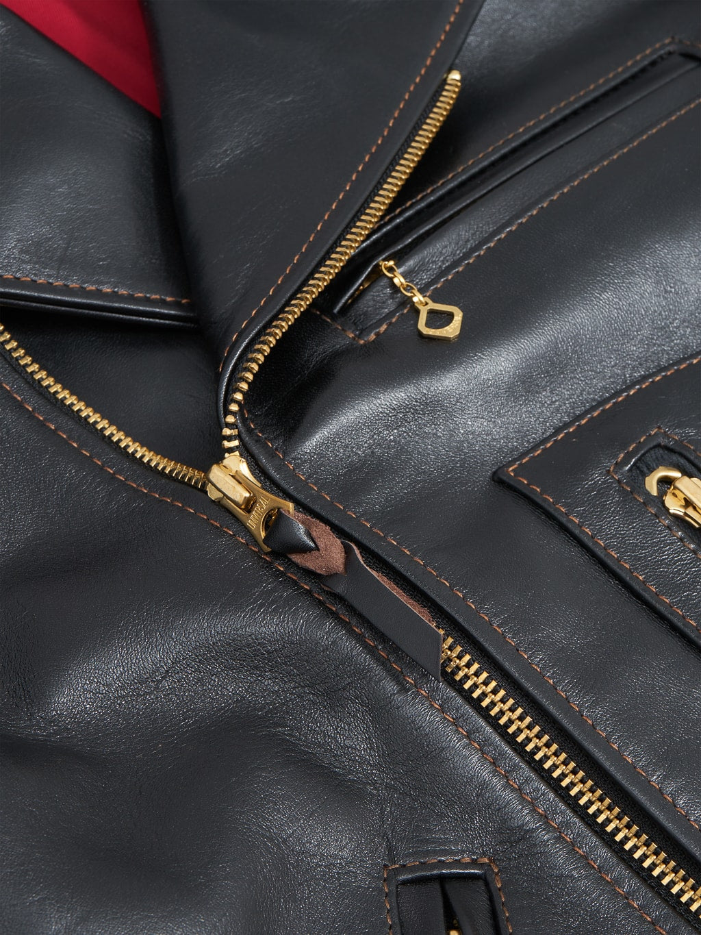 The Flat Head Horsehide leather double Riders Jacket Black Semi Aniline brass zipper