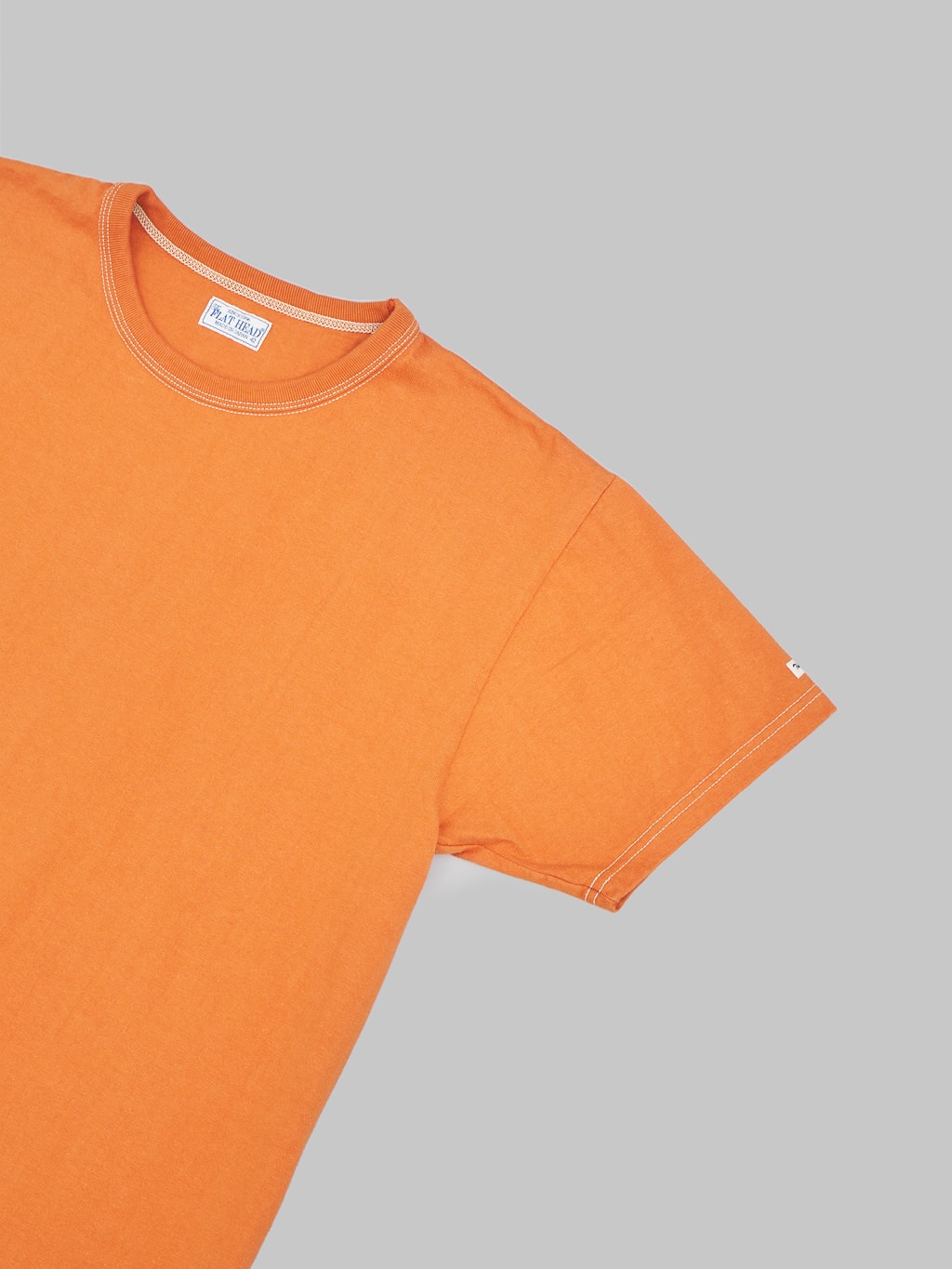 The Flat Head Loopwheeled Heavyweight Plain TShirt Dark Orange 100 cotton