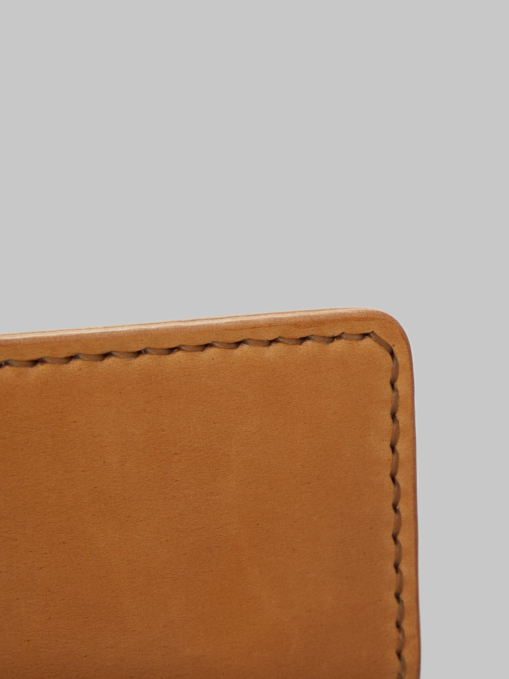 The Flat Head handsewn small cordovan card case camel stitching