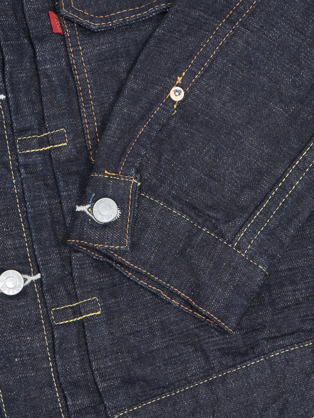 The Strike Gold 15oz Slub Grey Weft Type II Denim Jacket fabric