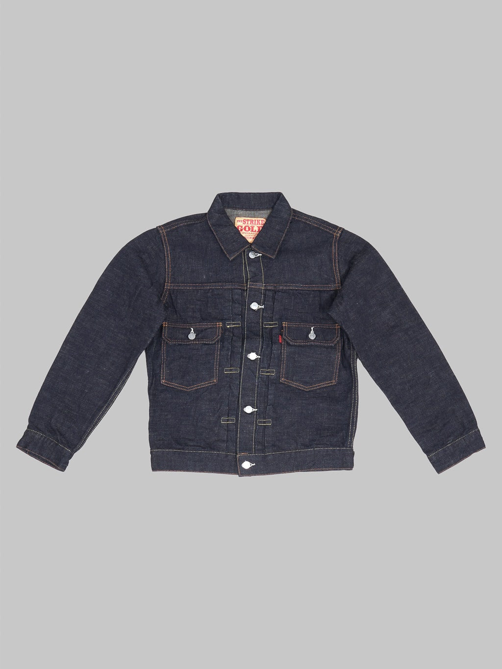 The Strike Gold 15oz Slub Grey Weft Type II Denim Jacket front