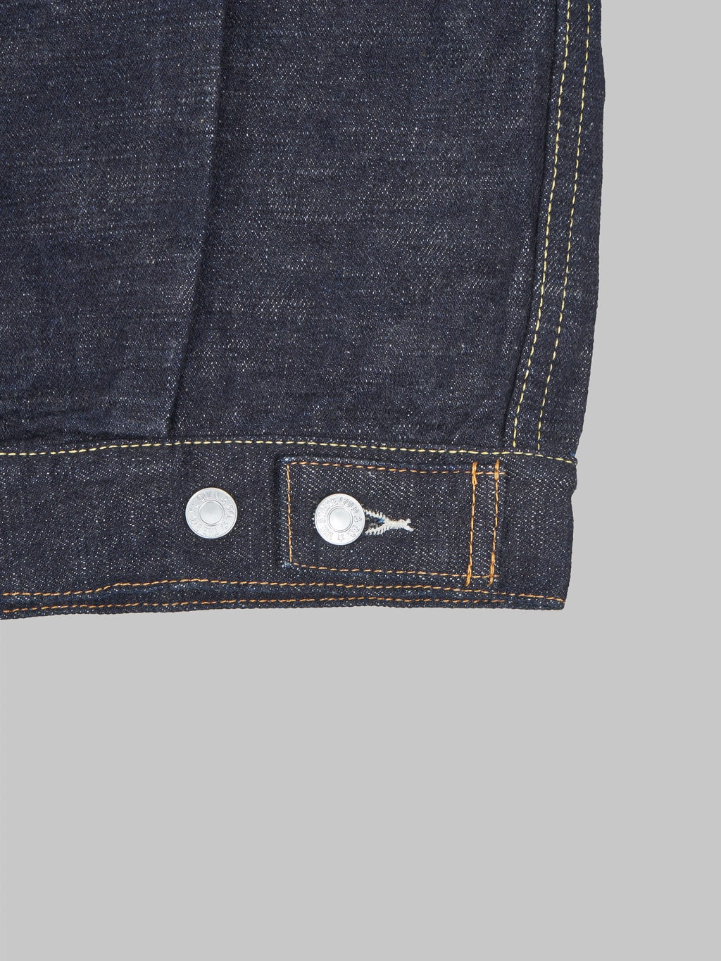 The Strike Gold 15oz Slub Grey Weft Type II Denim Jacket waist