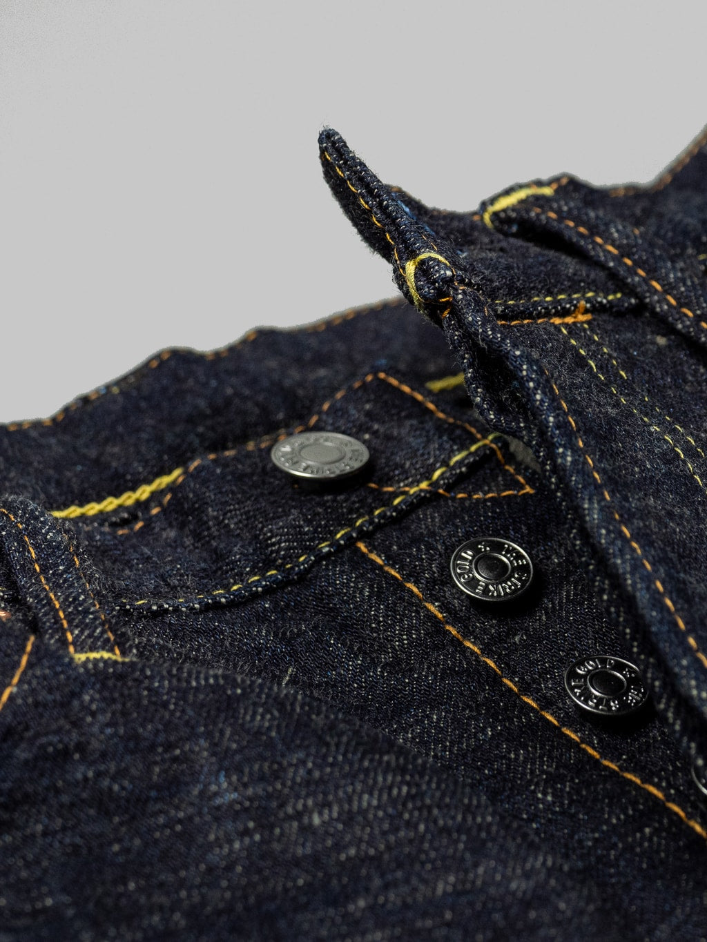The Strike Gold Slub Weft Slim Jeans fit buttons