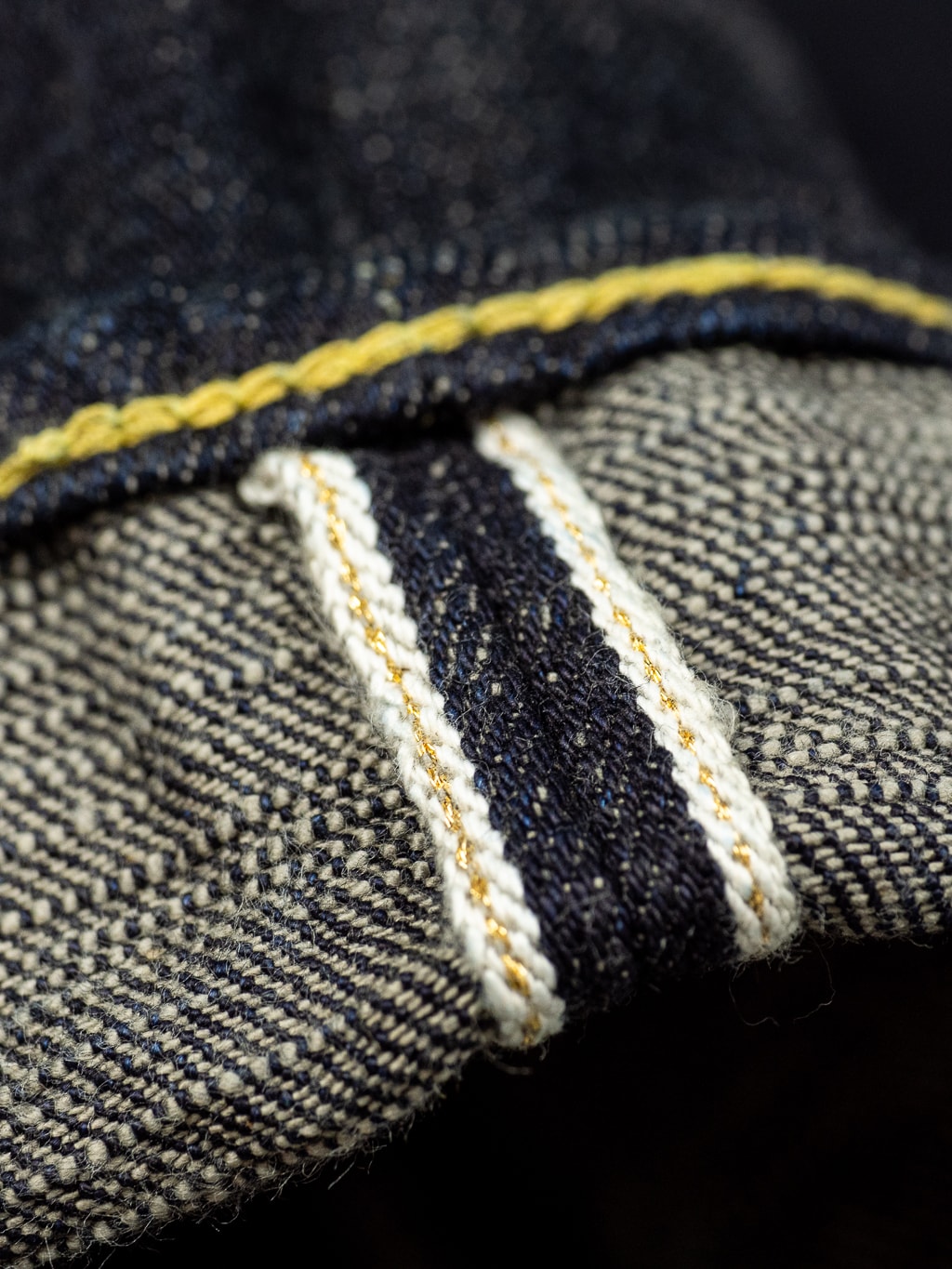 The Strike Gold Slub Weft Slim Jeans selvedge texture