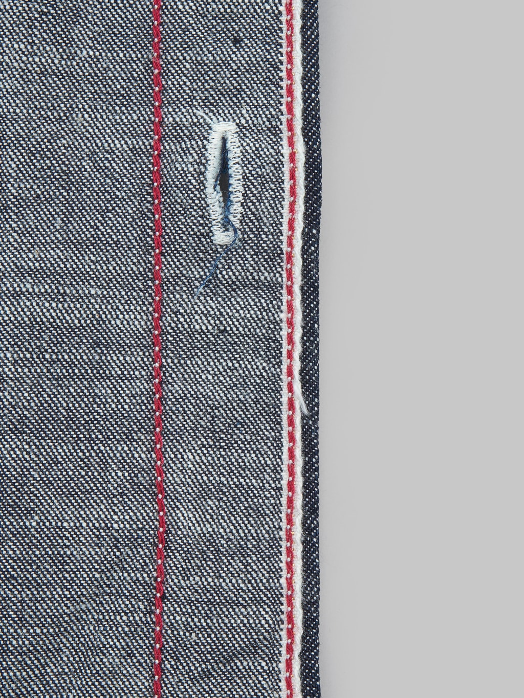 The Strike Gold Grey Slub Selvedge Denim Work Shirt interior weft