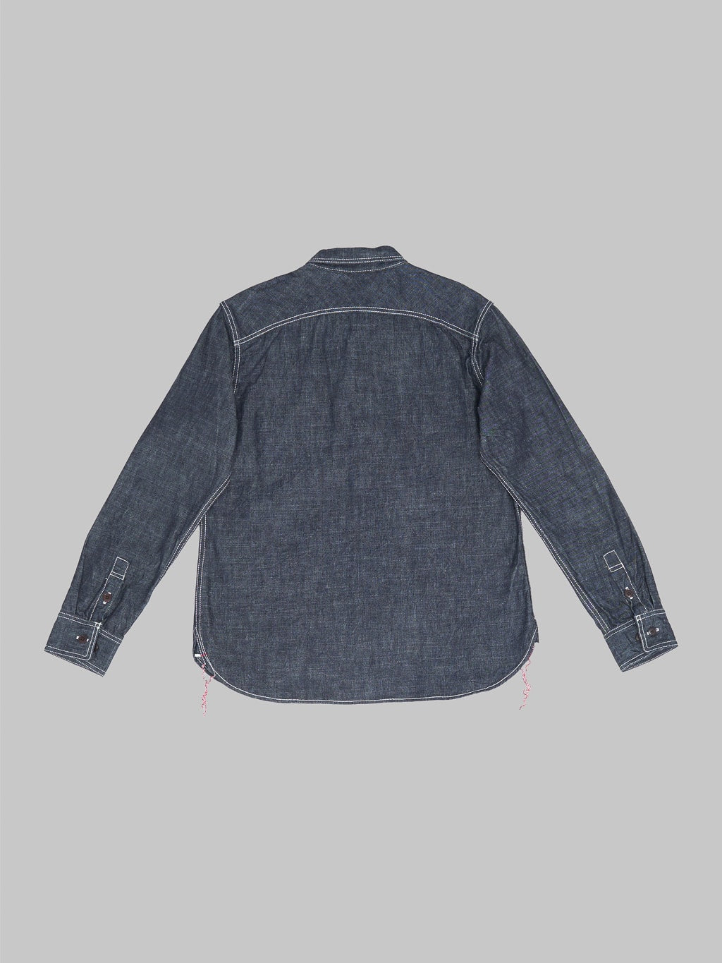 The Strike Gold Grey Slub Selvedge Denim Work Shirt back