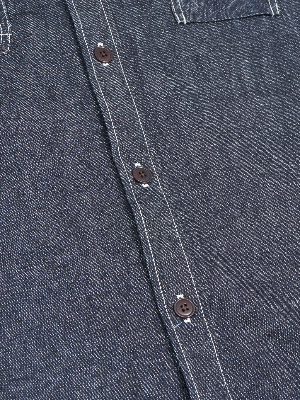 The Strike Gold Grey Slub Selvedge Denim Work Shirt buttons