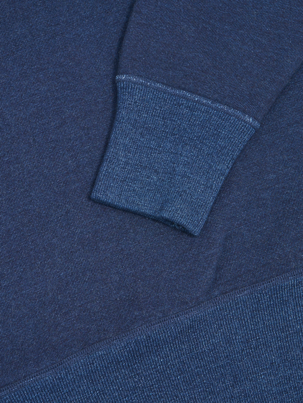 The Strike Gold Indigo Yarn Dyed Loopwheeled Sweatshirt cuff