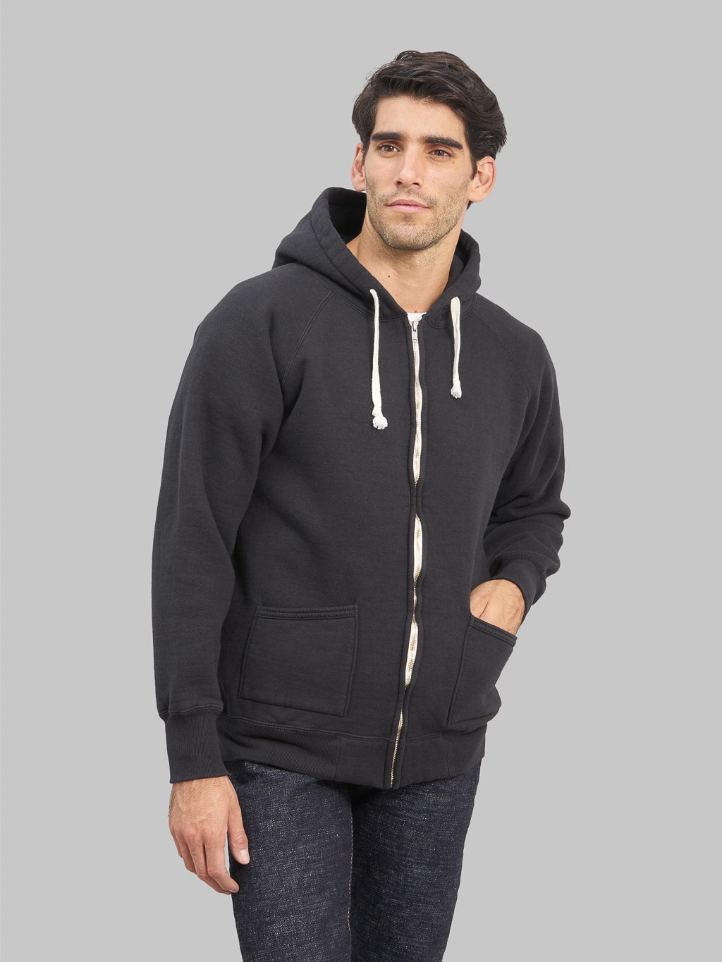 The Strike Gold Loopwheeled Zip Hoodie Black