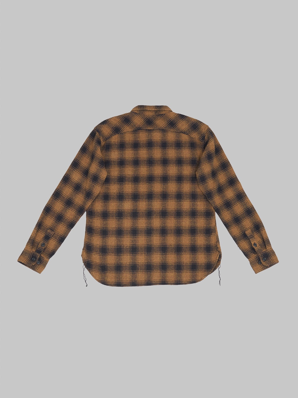 The Strike Gold Recycled Cotton Flannel Check Work Shirt Brown back