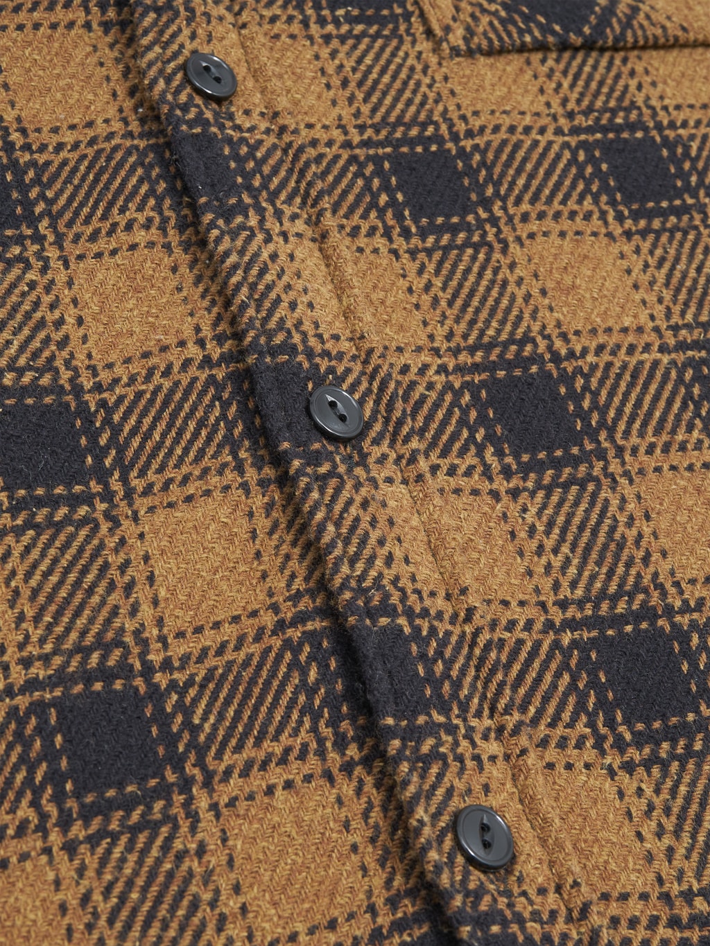 The Strike Gold Recycled Cotton Flannel Check Work Shirt Brown buttons