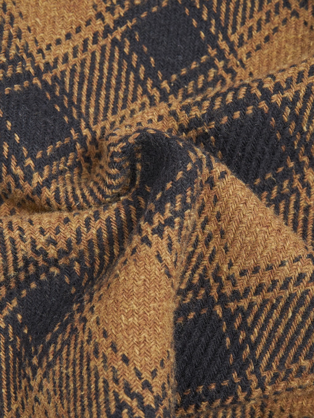 The Strike Gold Recycled Cotton Flannel Check Work Shirt Brown texture