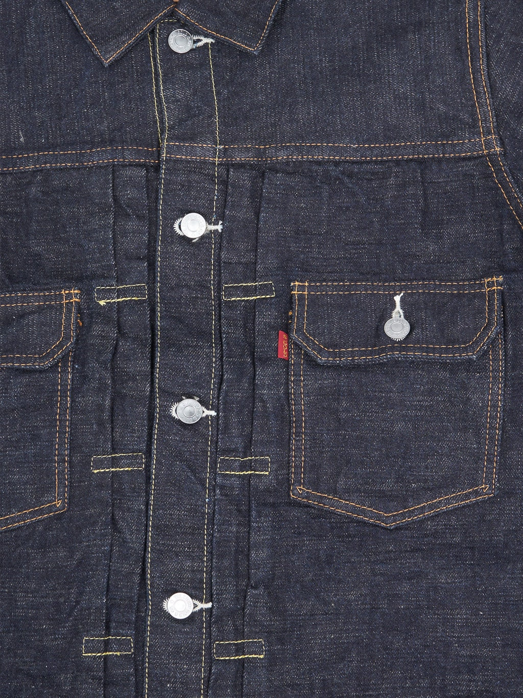 The Strike Gold 15oz Slub Grey Weft Type II Denim Jacket details