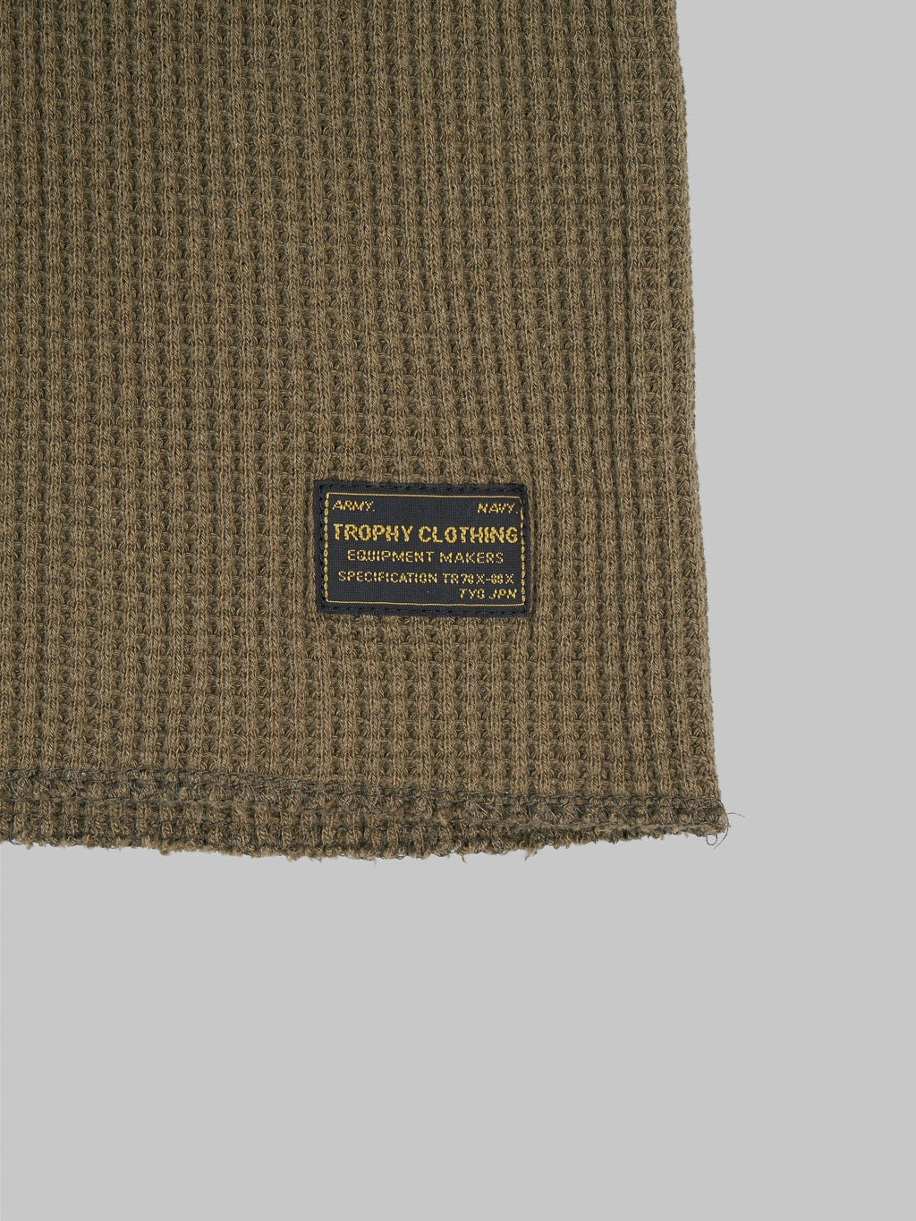 Trophy Clothing Heavy Waffle Mil Long Sleeve Tee Olive tag