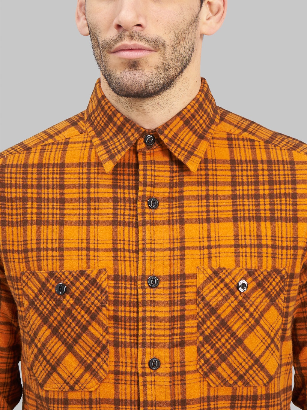 Trophy Clothing Machine Signal Check Shirt Orange chest