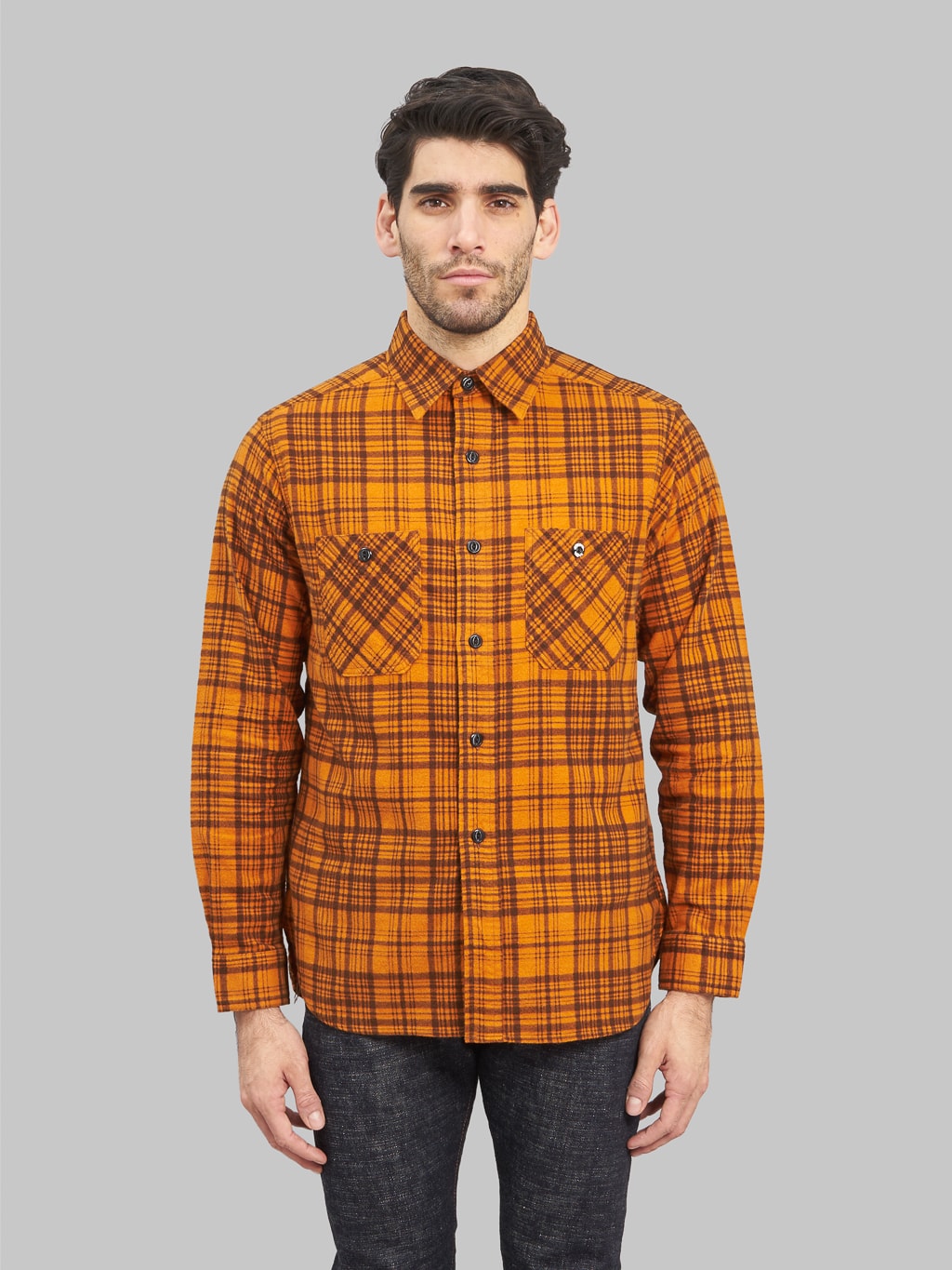 orange fitted dress shirt VKWEAR Men's Classic Fit Long Sleeve Wrinkle Resistant Button Down Premium Dress Shirt (Orange, XL)
