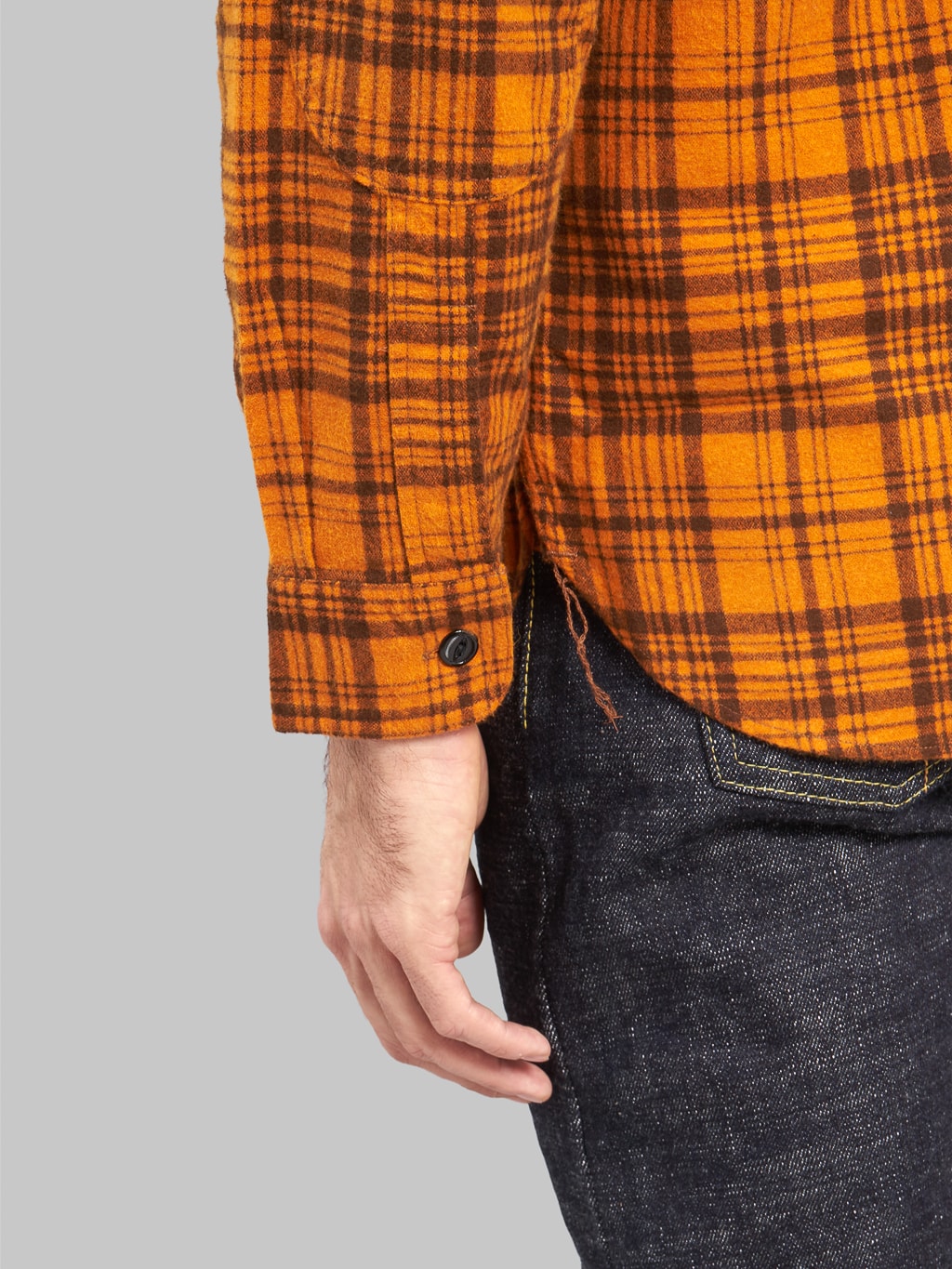 Trophy Clothing Machine Signal Check Shirt Orange cuff