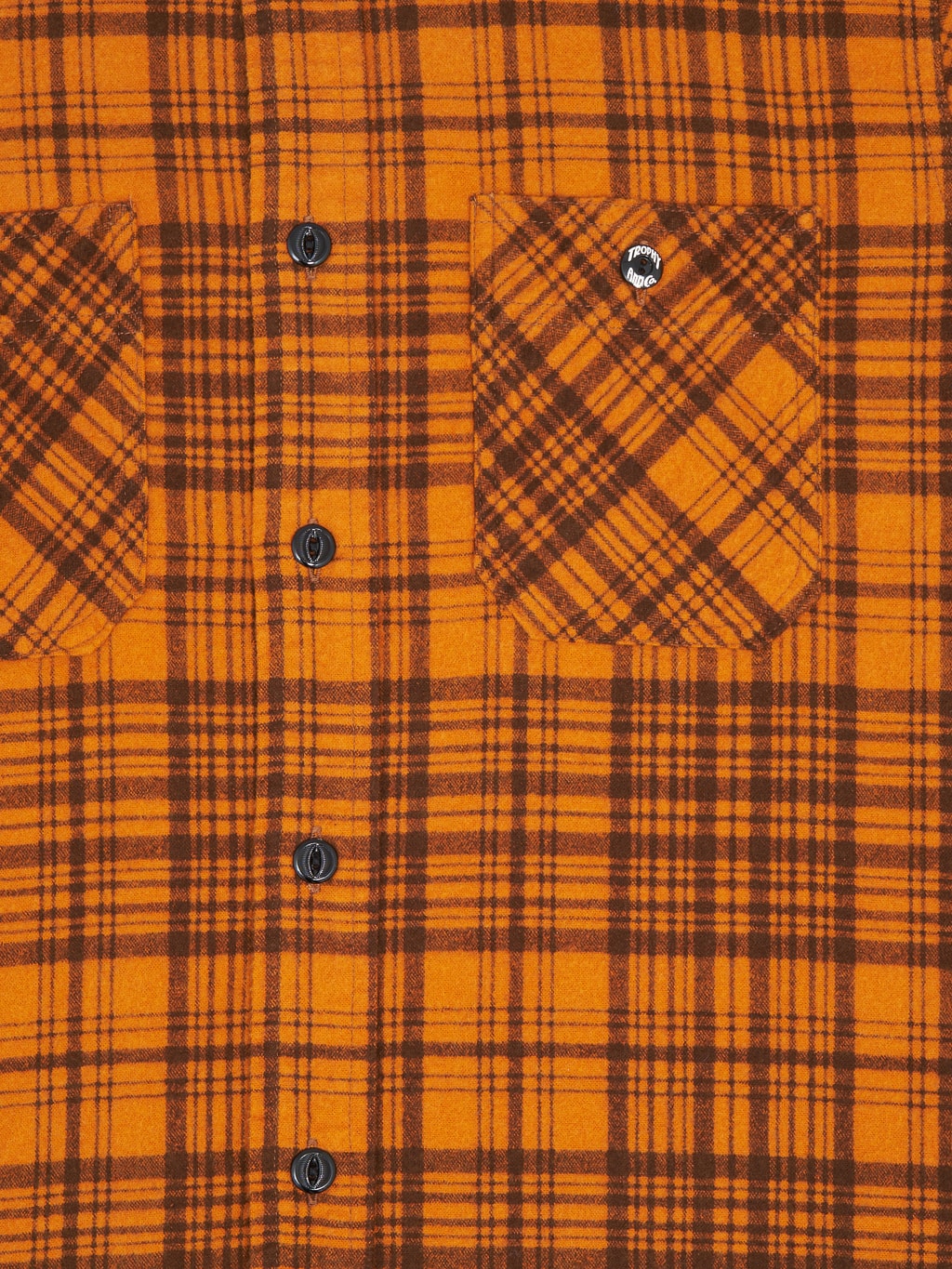Trophy Clothing Machine Signal Check Shirt Orange pockets