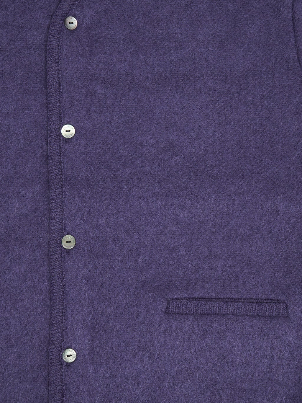 Trophy Clothing Mohair Knit Cardigan Dark Purple pocket