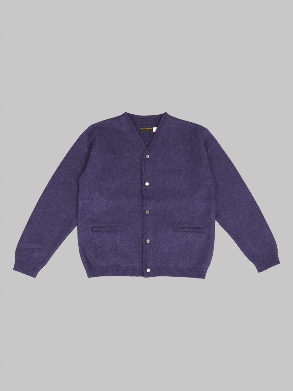 Trophy Clothing Mohair Knit Cardigan Dark Purple front