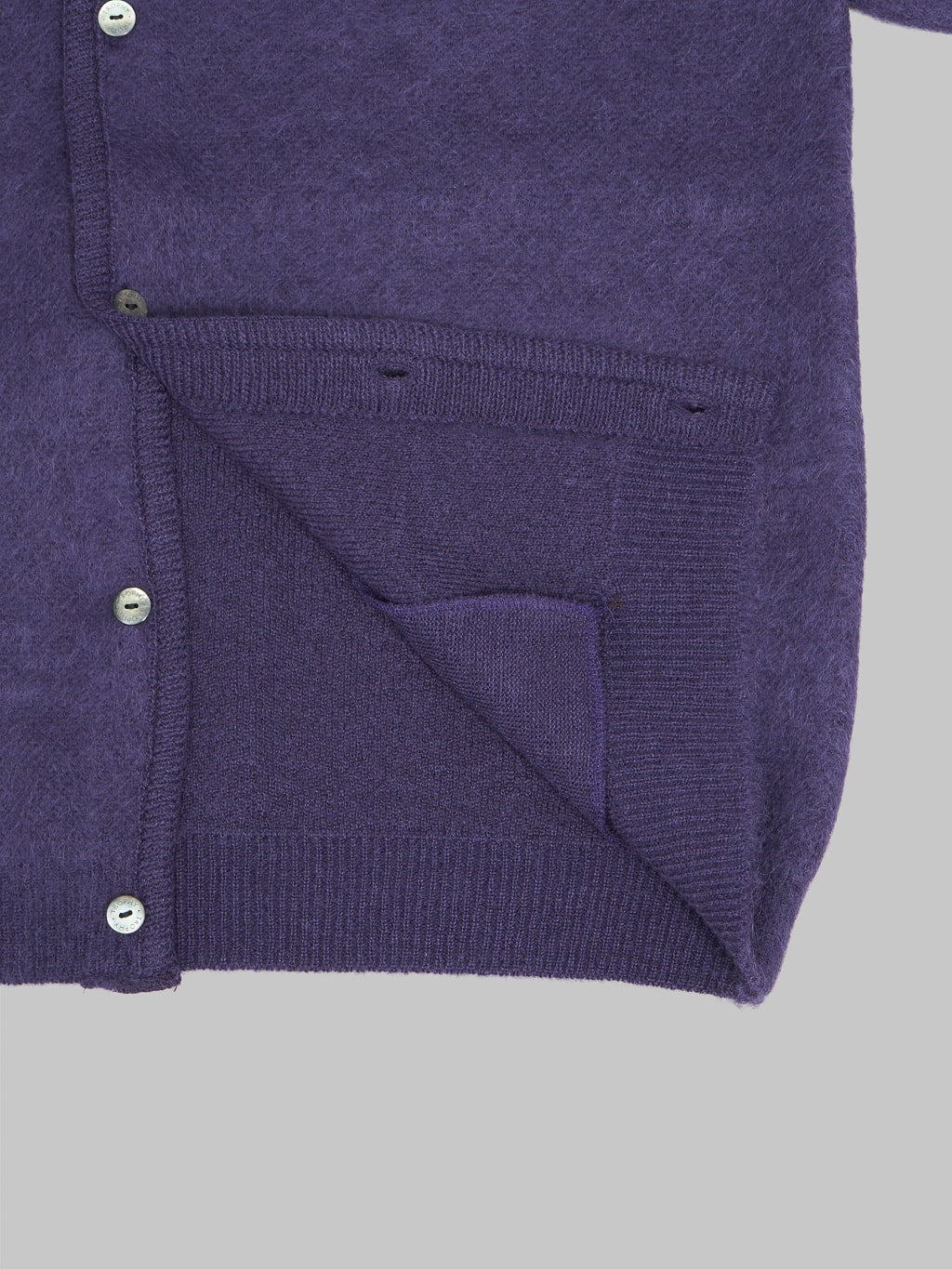 Trophy Clothing Mohair Knit Cardigan Dark Purple interior