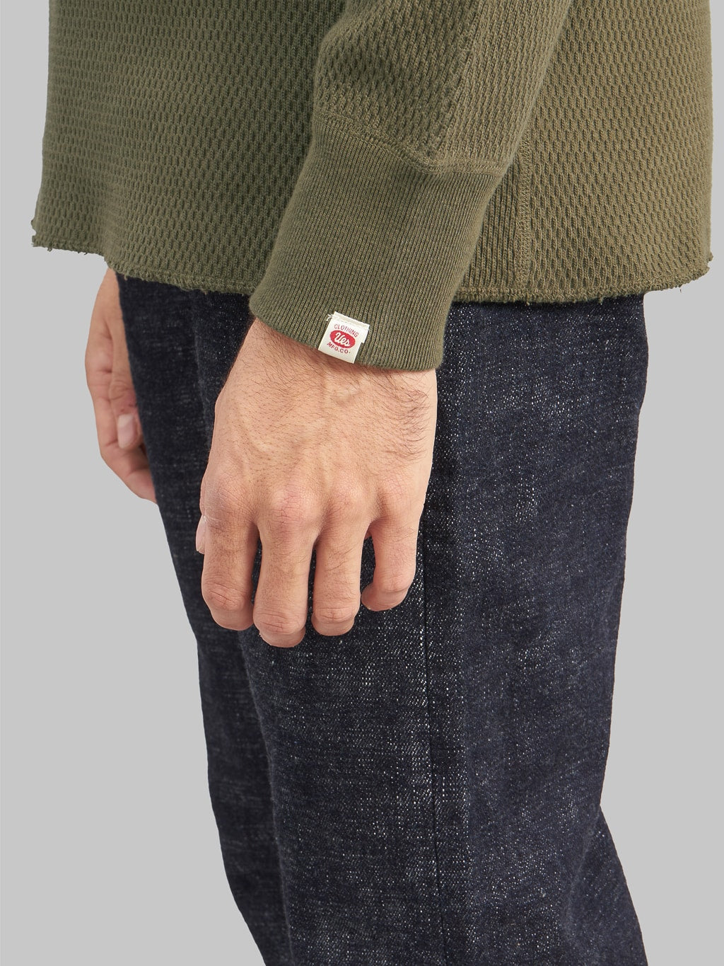 UES Double Honeycomb Thermal TShirt Brown sleeve