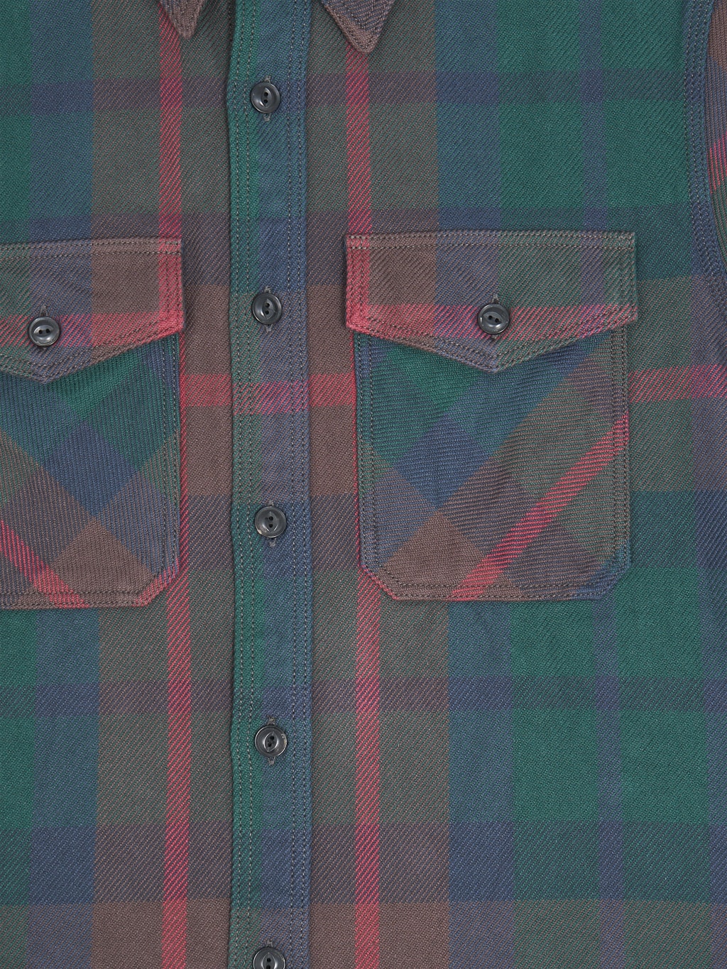 UES Extra Heavy Flannel Shirt green pockets