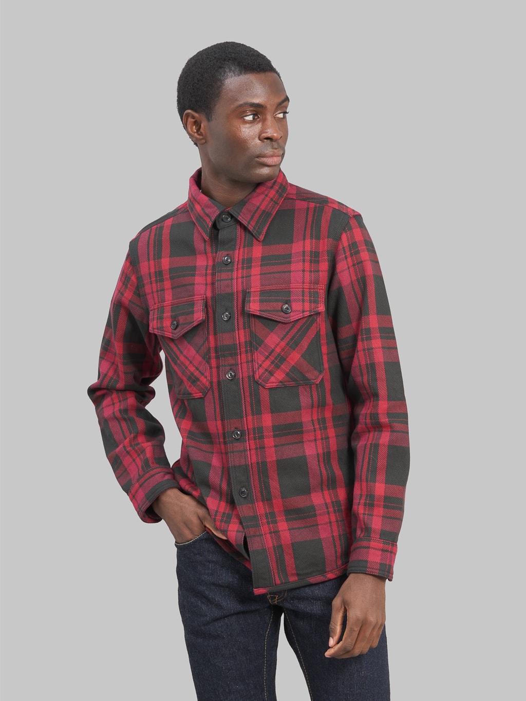 UES Extra Heavy Flannel Shirt Vivid Red