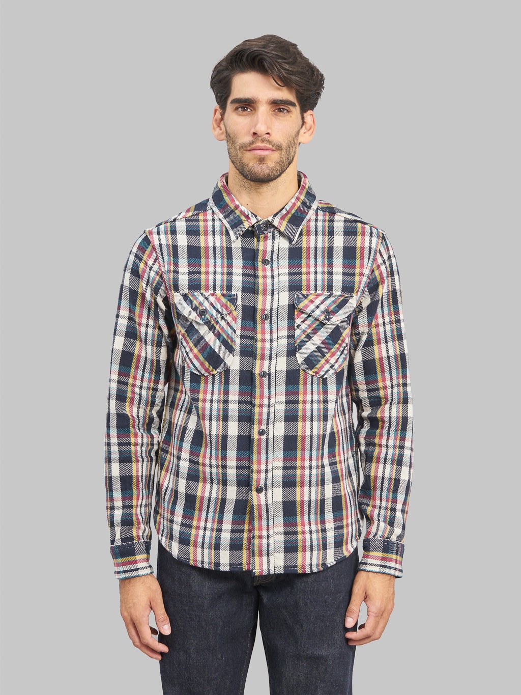 UES Heavy Flannel Shirt Light Navy