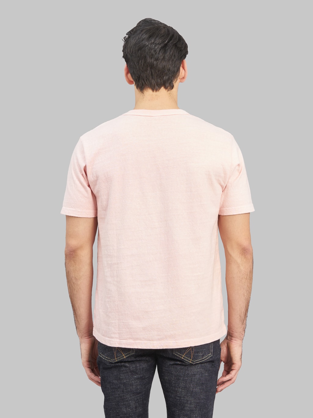 UES N8 Slub Nep Short Sleeve TShirt pink  back fit
