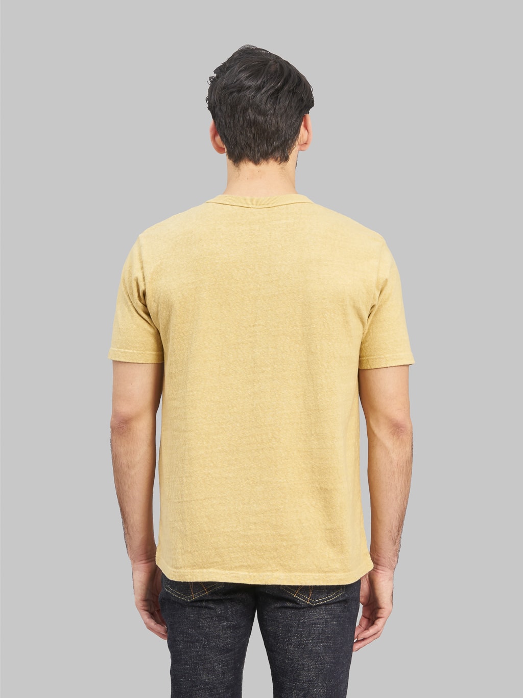 UES N8 Slub Nep Short Sleeve TShirt yellow back look