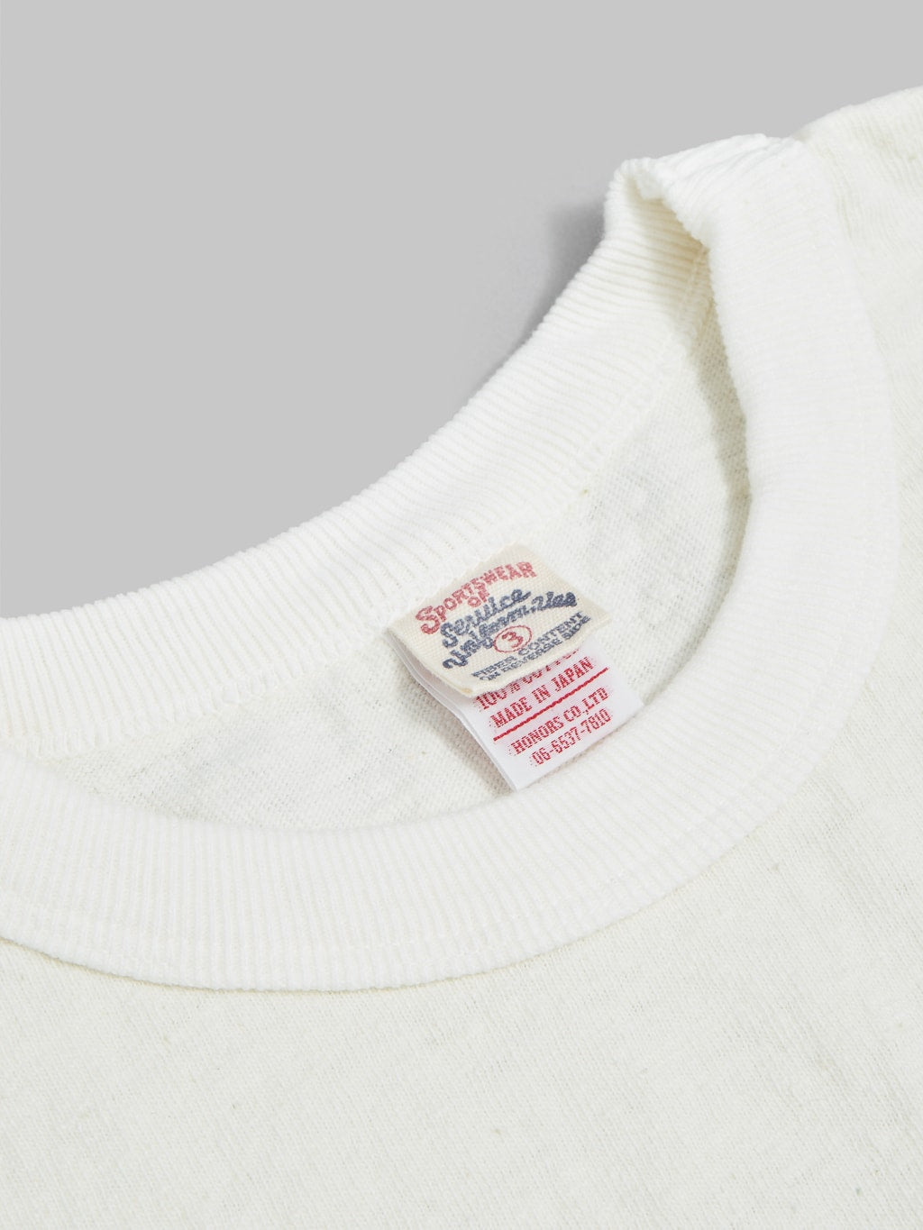UES No 8 Slub Nep long Sleeve TShirt white interior tag