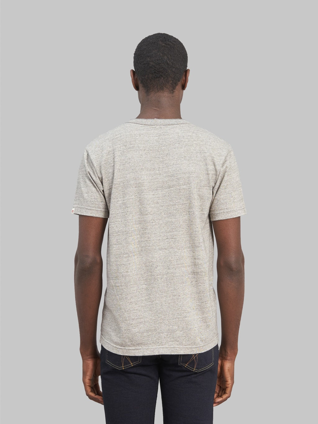 UES Ramayana Henley Neck TShirt grey model back fit
