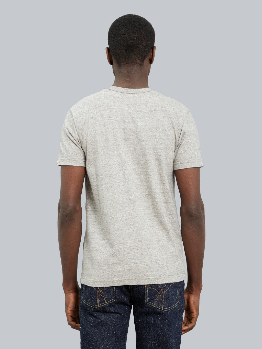 UES Ramayana crewneck pocket TShirt grey back fit