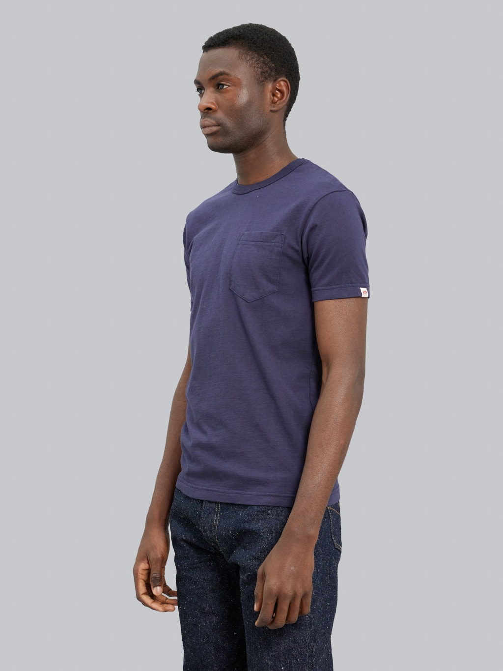 UES Ramayana crewneck pocket TShirt navy side fit