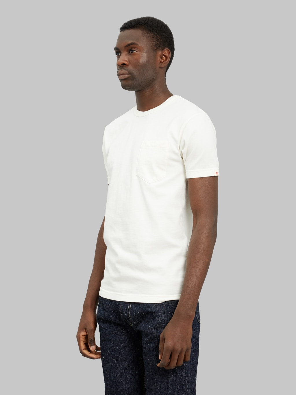 UES Ramayana crewneck pocket TShirt white side fit