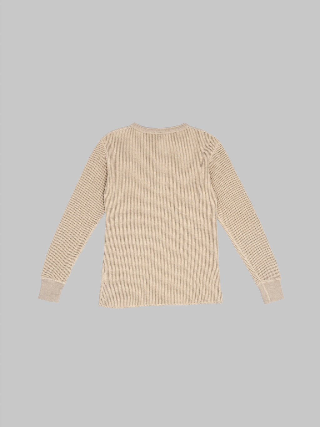 UES Thermal Big Waffle Henley TShirt Beige back