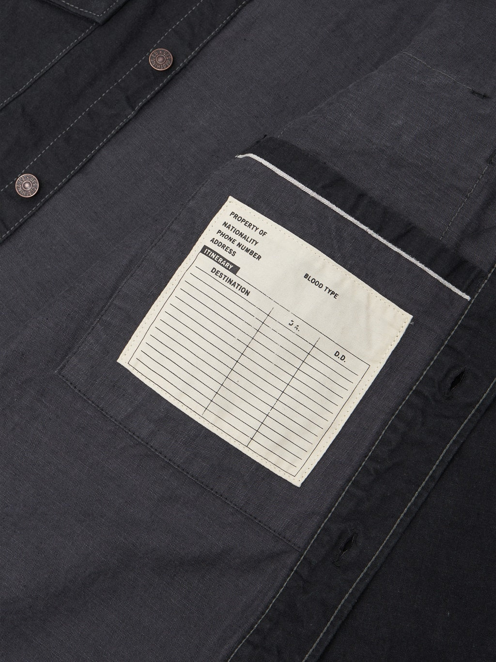 UES traveling shirt black passport pocket