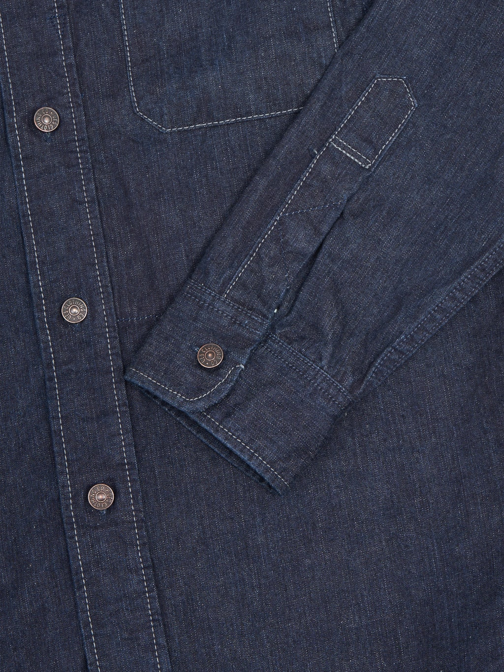 Ues Traveling Shirt Indigo selvedge denim cuff detail