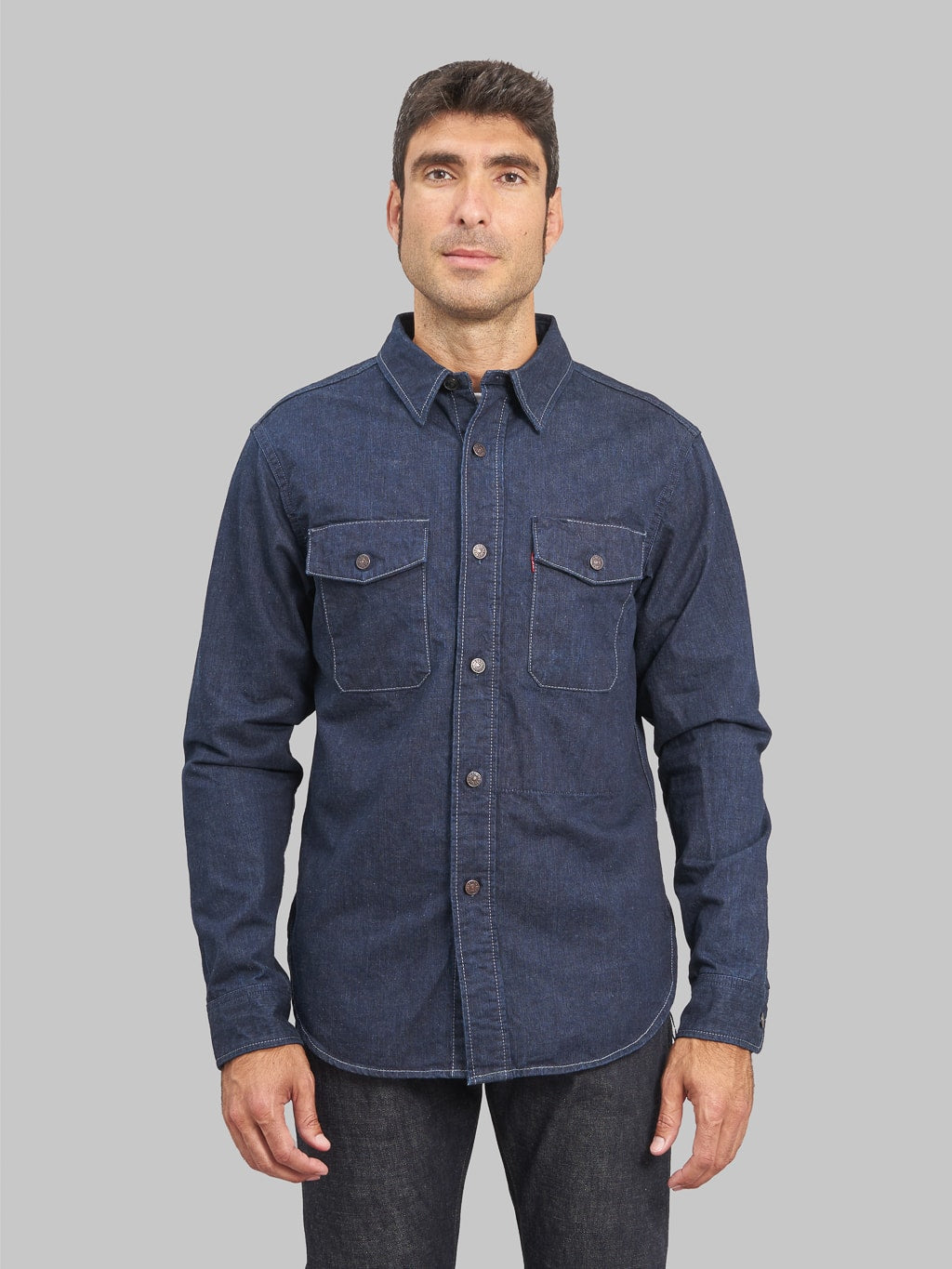 Ues Traveling Shirt Indigo selvedge denim close fit