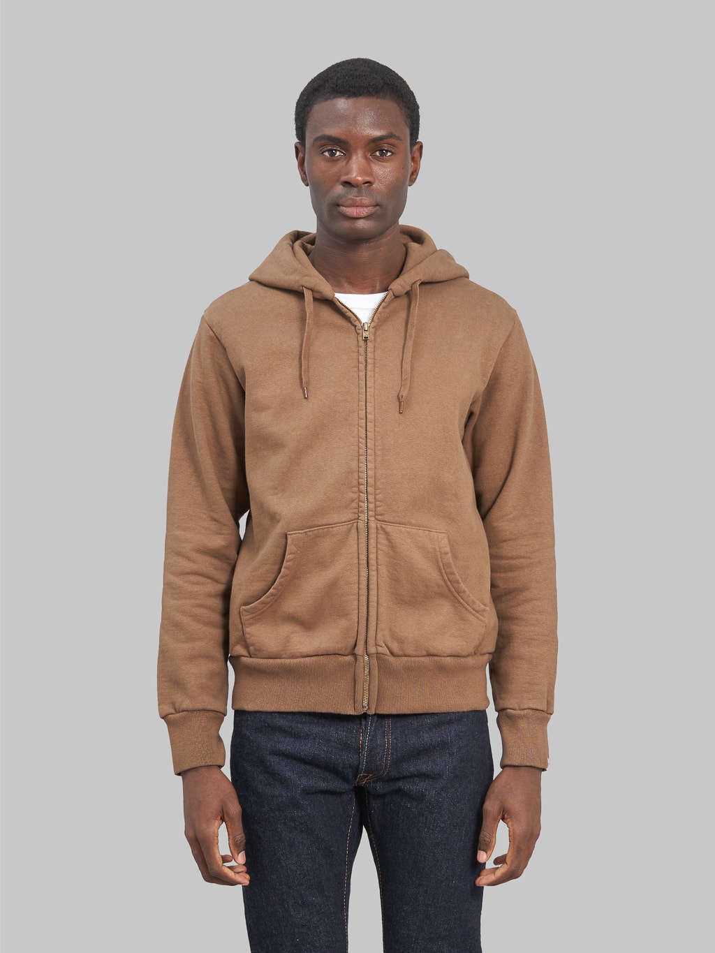 UES Zip Parka Brown model front fit