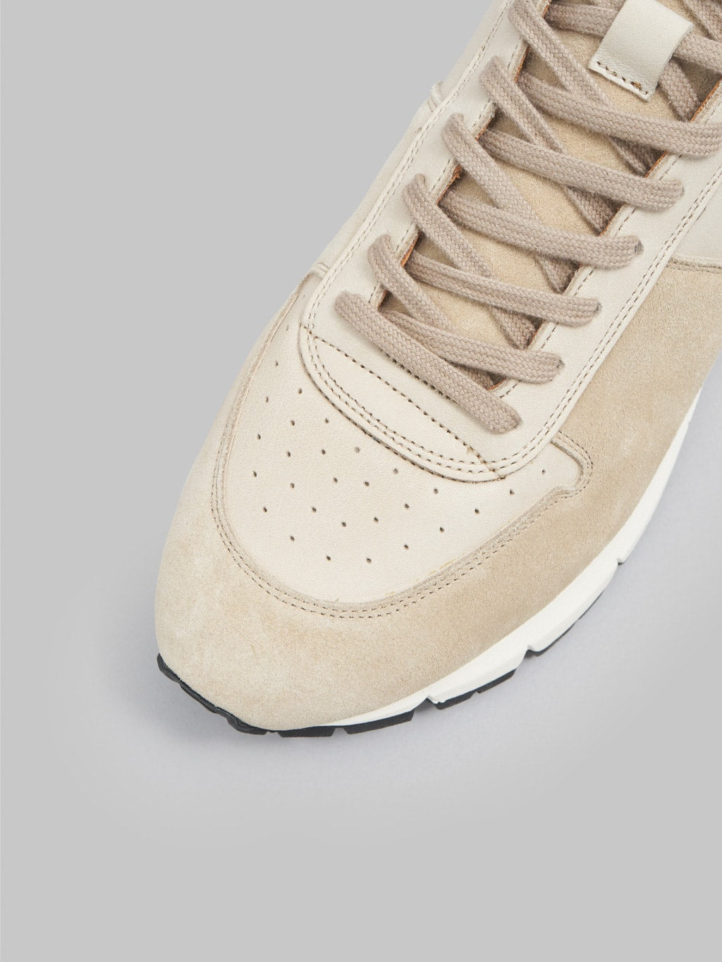 Viberg Sneaker Parchment Janus Calf Suede leather toe